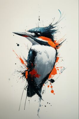 Burst of Color Abstract Kingfisher