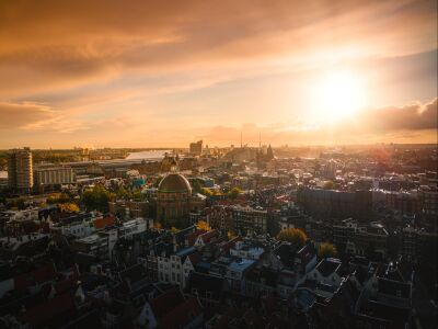 Sunrise over Amsterdam