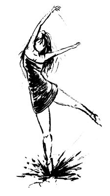 Danseres - tekening in zwart wit