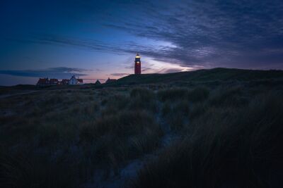 Morgens het blauwe uurtje vlak voor zonsopkomst op Texel