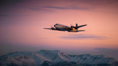 Everts Air Cargo DC6 over Alaska