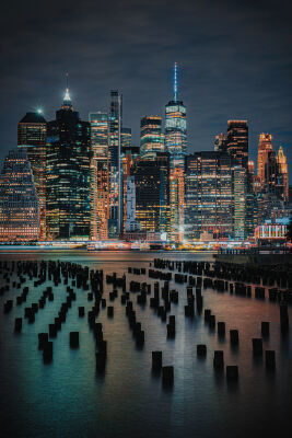 Manhattan, New York City, bij nacht