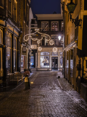 Oude stad Alkmaar by night