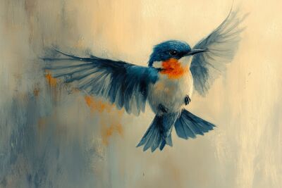 Wings of Light Floating Blue Bird