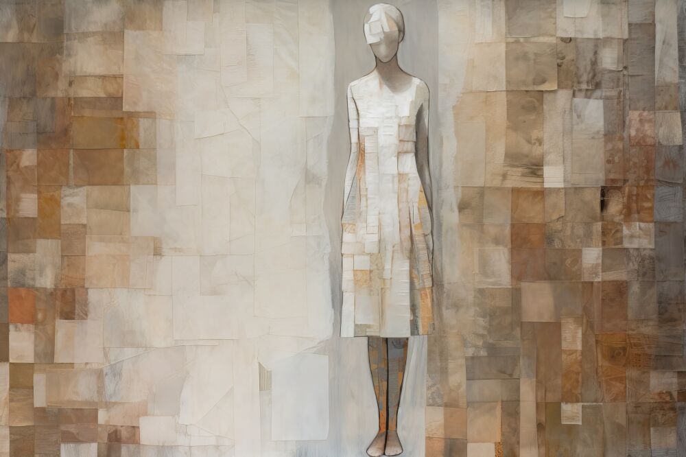 Schilderij Abstract Female Figure - "Quietness"