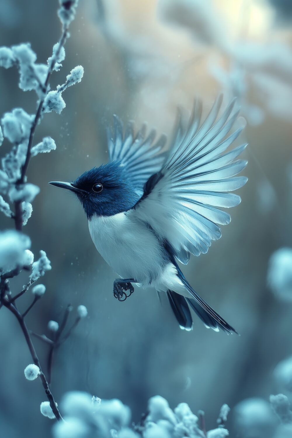 Fragile Flight Bird in an Icy Atmosphere