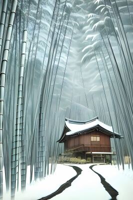 Huis in een Bamboe bos
