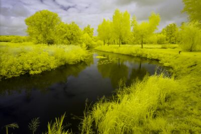 Geel, infrarood, landschap, de Mark, Noord-Brabant