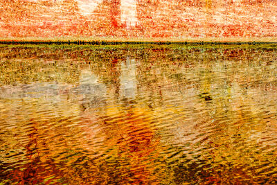Abstracte oranje reflectie.