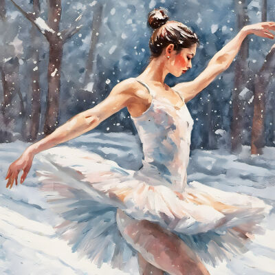 Ballerina in de sneeuw