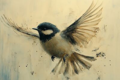 Dancing Wings Chickadee in Dynamic Flight