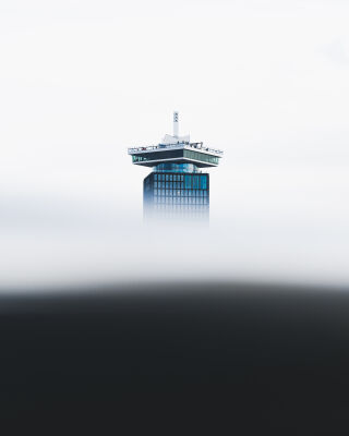 Amsterdam Lookout Tower Foggy Minimalistic