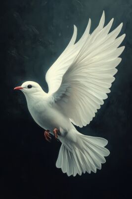 Vleugels van Vrede Witte Duif in Elegante Vlucht