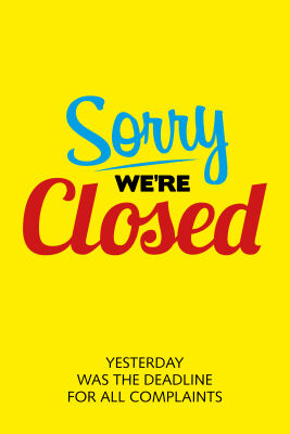 Sorry we're Closed