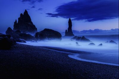 De nacht valt op IJsland