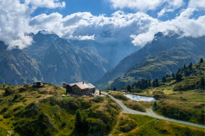 Zwitserse hÃ¼tte in de Alpen