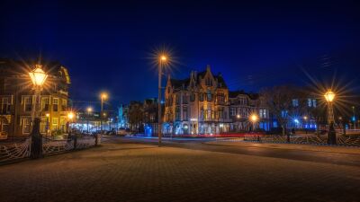 Hotel Molendal tijdens het blauwe uur in Arnhem