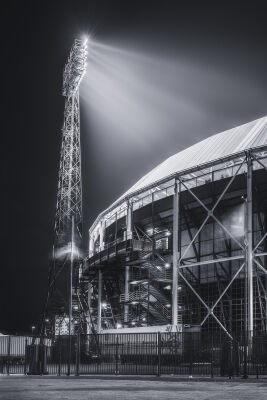 Feyenoord Stadion 'de Kuip' zwart-wit