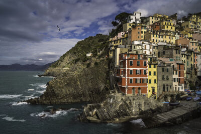 Riomaggiore on a sunny afternoon in spring