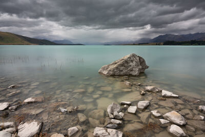 Stormy afternoon at Lake Tekapo in New Zealand