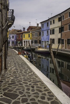 Burano (Island in Venice) on a cloudy afternoon (vertical)
