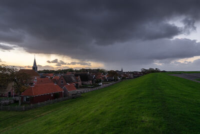 Paesens village in Friesland on a stormy afternoon