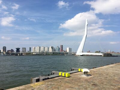 Skyline van Rotterdam met Erasmusbrug