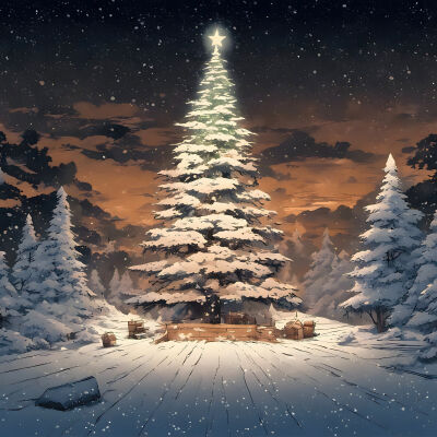 Witte Kerstboom met sterrenhemel