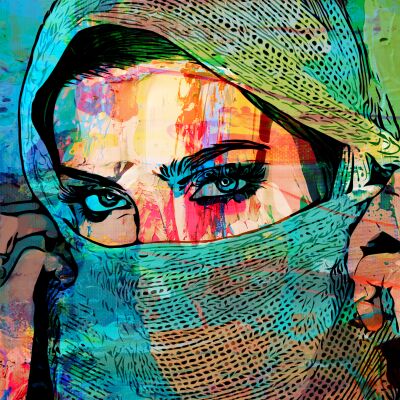 Gesluierde vrouw met niqaab