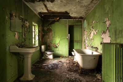 Groene Verlaten Badkamer