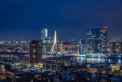@mytruecolours - Skyline Rotterdam met Gele Erasmusbrug