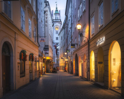 Cosy street in Salzburg