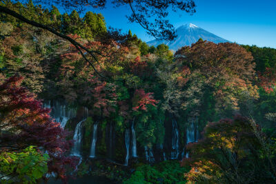 Shiraito waterfalls near Mt Fuji in Japan
